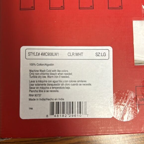 LEVI’S L White Red Logo Crew Tag Free Premium Cotton Short Sleeve Tee Set of 4 - Picture 7 of 9